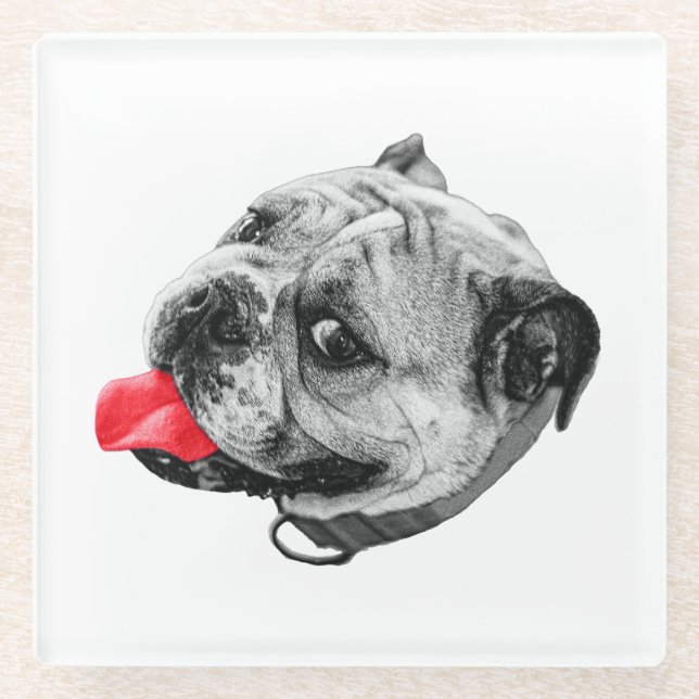 Silly Red Sip Glass Coaster (Front)