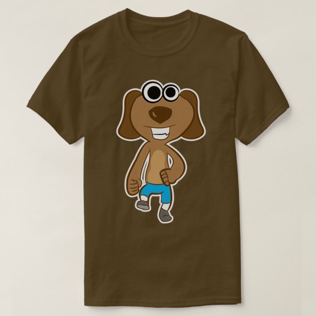 silly running Dog T-Shirt (Design Front)