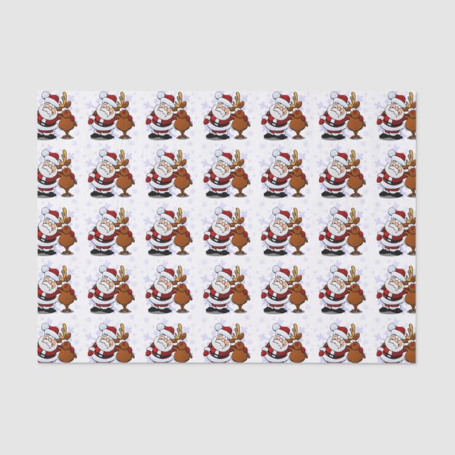 Silly Santa and his Reindeer Tissue Paper (Front)
