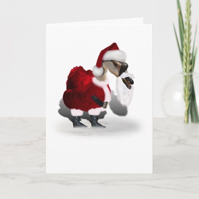 Silly Santa Goose Holiday Card (Front)