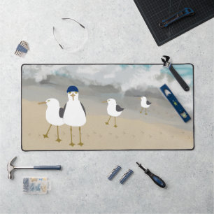 Silly Seagulls Desk Mat