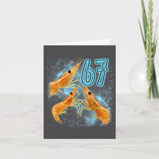 Silly Seven Six Sarcastic Lover Shrimp 67 Seafood Card (Front)