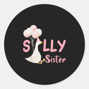Silly Sister Goose Family Matching Birthday Squad Classic Round Sticker
