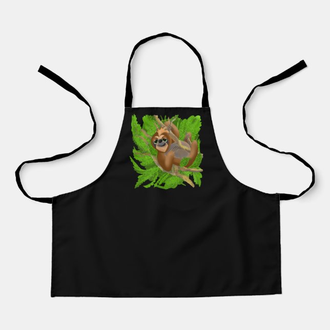 Silly Sloth Relaxing In A Tree Apron (Front)