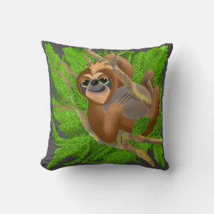 Silly Sloth Relaxing In A Tree Cushion