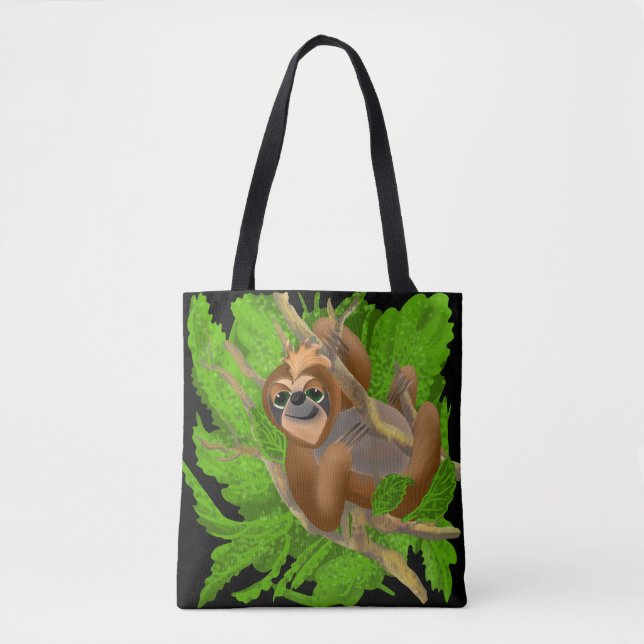 Silly Sloth Relaxing In A Tree Shoulder Tote Bag (Front)