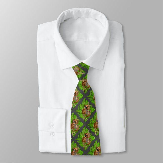 Silly Sloth Relaxing In A Tree Tie (Tied)