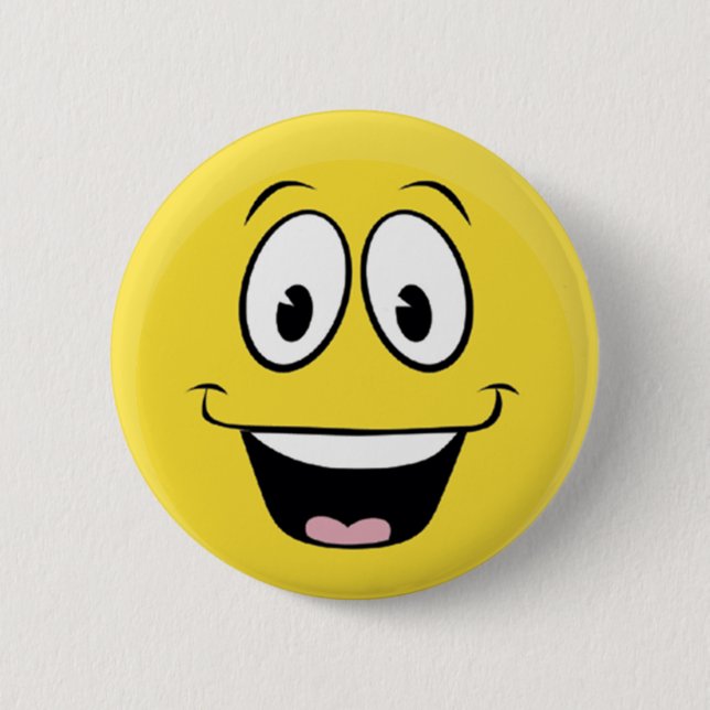 Silly Smile Face 6 Cm Round Badge (Front)