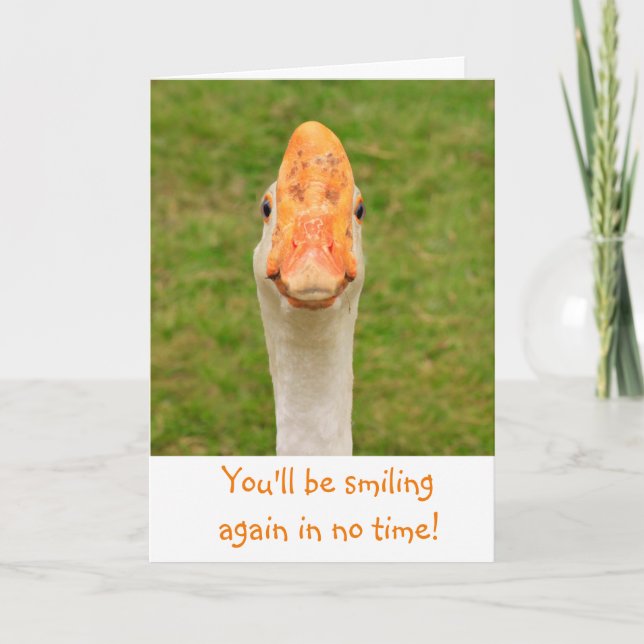 Silly Smiling Goose Get Well Card (Front)