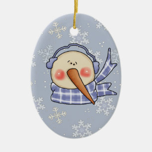 Silly Snowman Ceramic Tree Decoration