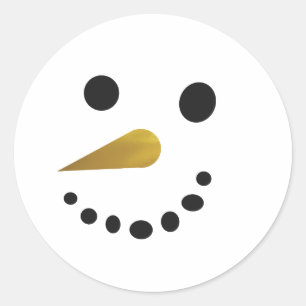 Silly Snowman Sticker / Faux Gold Foil Nose