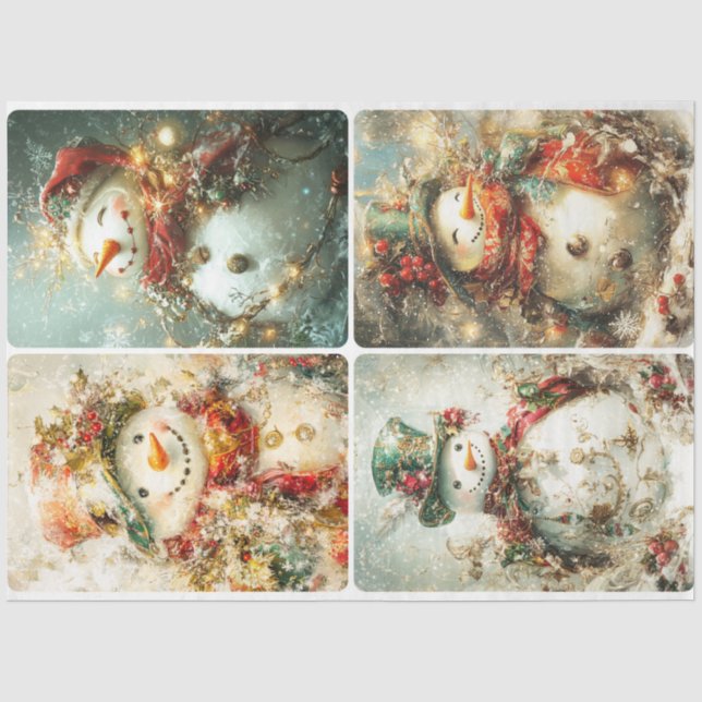 Silly Snowmen Tissue Paper (Front)