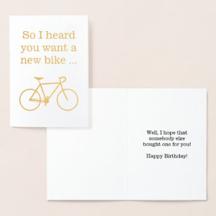 Silly "So I heard you want a new bike ..." Foil Card