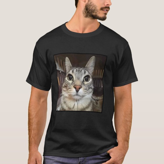 Silly Staring Cat Meme T-Shirt (Front)