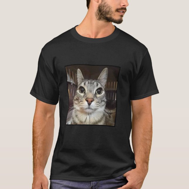 Silly Staring Cat Meme T-Shirt (Front)