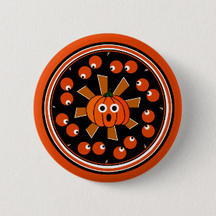 Silly Staring Pumpkin Eyes 6 Cm Round Badge