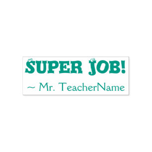 Silly "Super Job!" Assignment Marking Rubber Stamp