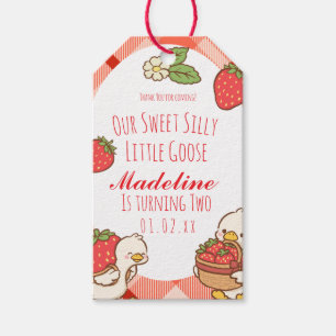 Silly Sweet Goose Strawberries Birthday Gift Tags