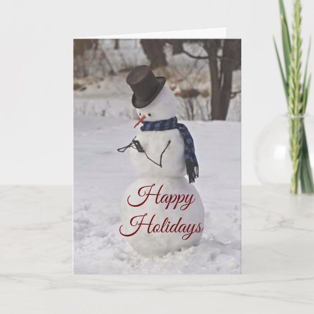 SILLY/SWEET THIS SNOWMAN SAYS MERRY CHRISTMAS HOLI HOLIDAY CARD (Front)