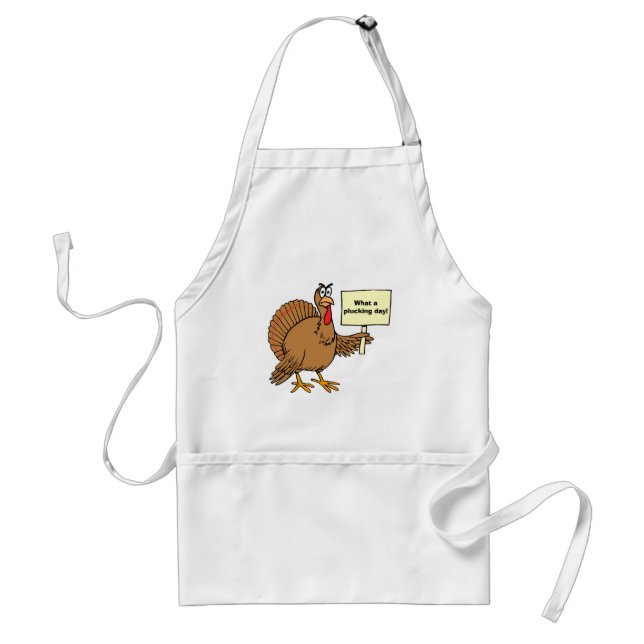 Silly Thanksgiving Jokes What A Plucking Day Standard Apron (Front)
