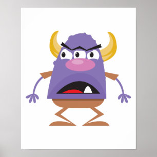 silly three-eyed ogre monster poster