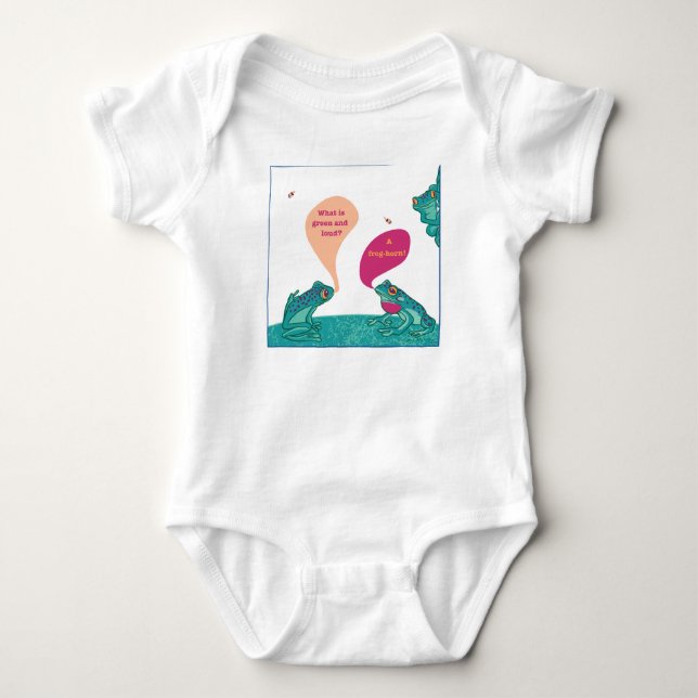 Silly Tree Frogs - Blue & Green Baby Bodysuit (Front)
