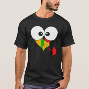 Silly Turkey Face Funny Family Friend Thanksgiving T-Shirt