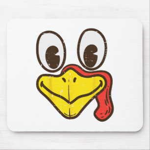 Silly Turkey Face Funny Thanksgiving Dinner Men Wo Mouse Mat