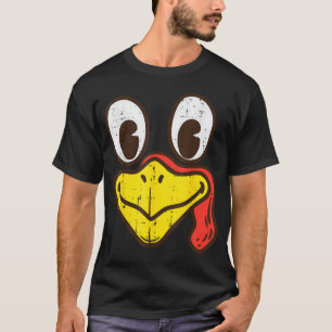 Silly Turkey Face Funny Thanksgiving Dinner Men Wo T-Shirt