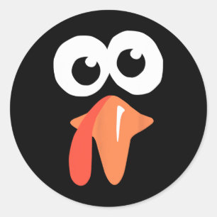 Silly Turkey Face Funny Thanksgiving Fall Joke Hum Classic Round Sticker