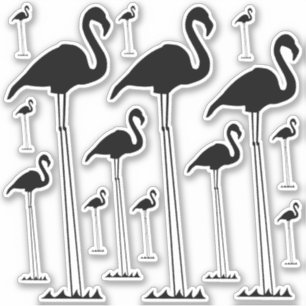 Silly, Unreasonably Tall Flamingo Silhouettes