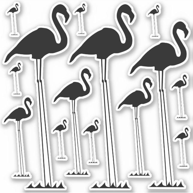 Silly, Unreasonably Tall Flamingo Silhouettes (Front)