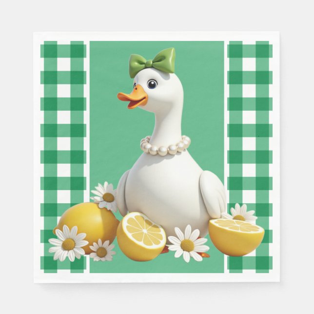 Silly White Goose Napkin (Front)