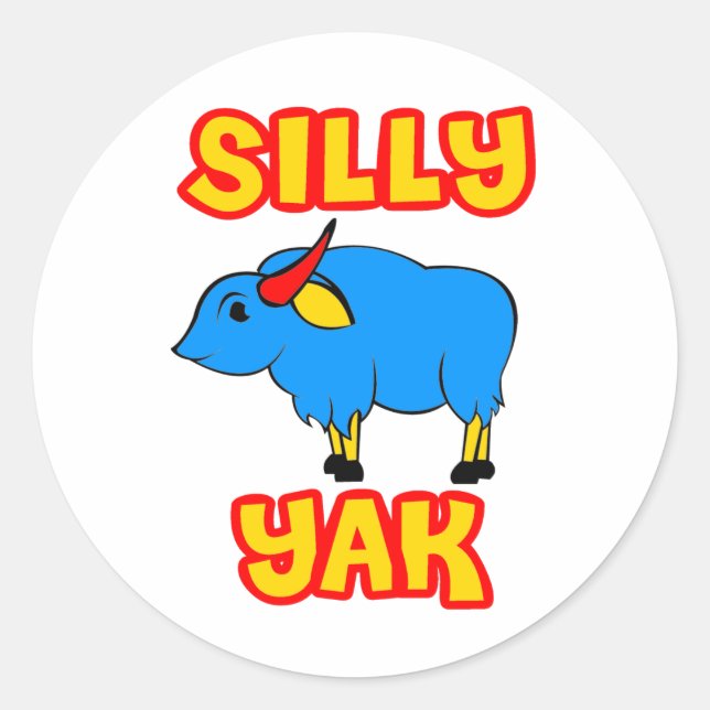 Silly Yak Classic Round Sticker (Front)