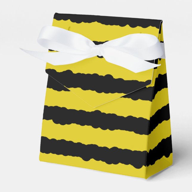 Silly Yellow/Black Bee-Like Stripes Favour Box (Front Side)