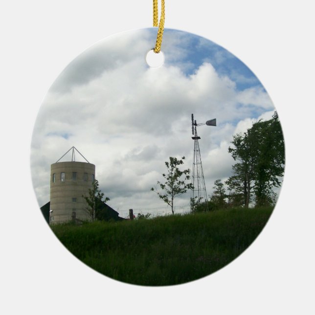 Silo and Windmill Ornament (Front)