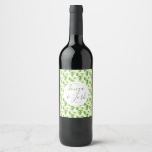 Silo Lemon and Limes Yellow Green Wedding Wine Label