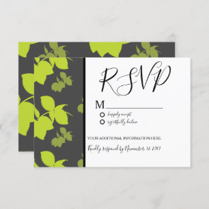 Silo Lemon Lime Seamless Grey Pattern Wedding Invitation