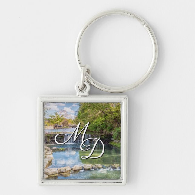 Siloam Springs Sager Creek Waterfall Keychain (Front)