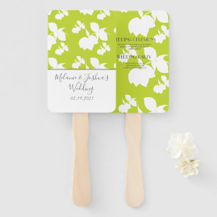 Silohuette Lemon Lime Green Wedding Hand Fan