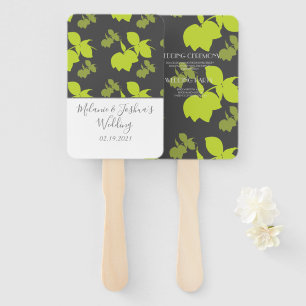 Silohuette Lemon Lime Wedding Hand Fan