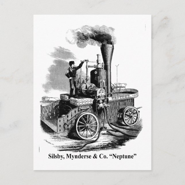 Silsby Mynderse & Co.  Fire Engine "Neptune" Postcard (Front)