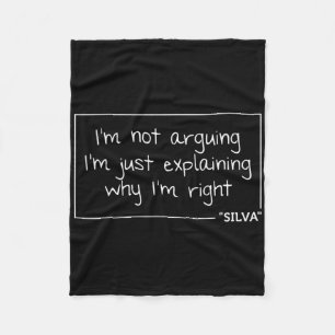 Silva Gift Quote Personalised Name Funny Birthday  Fleece Blanket
