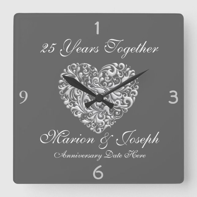 SILVE 25th Anniversary GIFT Wall Clock (Front)
