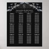 Silve Sun & Moon Tarot Card Wedding Seating Chart