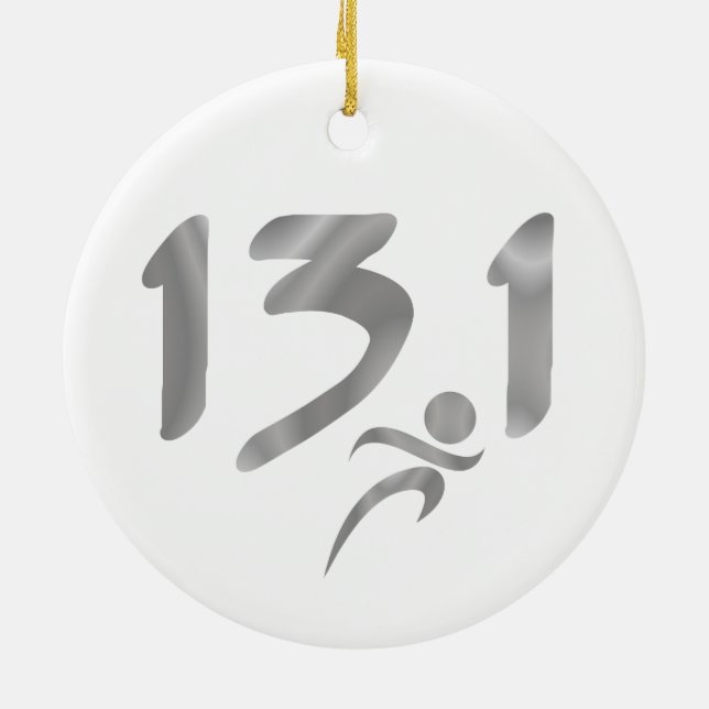 Silver 13.1 half-marathon ceramic tree decoration (Back)