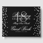 Silver 18th Birthday Party Glitter Confetti Black Guest Book<br><div class="desc">Elegant 18th Birthday Party Silver Glitter Confetti Black template.</div>
