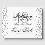 Silver 18th Birthday Party Glitter Confetti White Guest Book<br><div class="desc">Elegant 18th Birthday Party Silver Glitter Confetti White template.</div>