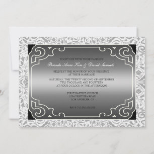 Silver 1920s Art Deco Wedding Invitation