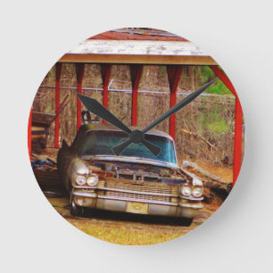 Silver 1963 Sadan Deville Round Clock